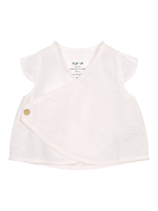 Gewebtes Wickel-Shirt - Nude