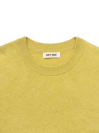 Kurzarm-Pullover mit flauschigem Effekt - Lime