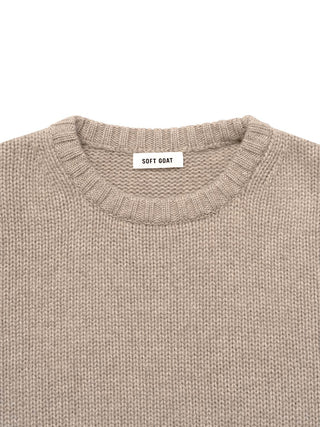Chunky Kurzarm-Pullover - Greige