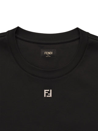 T-Shirt mit Logo-Applikation - Schwarz