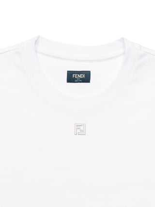 T-Shirt mit Logo-Applikation - Weiß