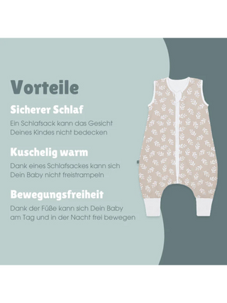 Schlafsack mit Füßen 1.0 TOG - Floral Sand