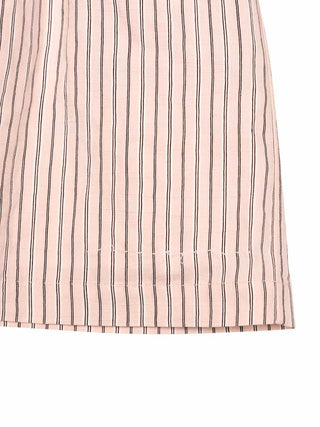 Kleid mit Rüschen und feinen Streifen - Creme