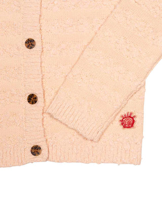 Bouclé-Strickjacke - Peach