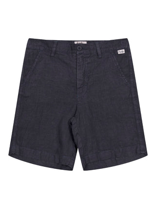 Bermuda Shorts aus Leinen - Navy