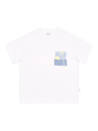 T-Shirt mit Palmen-Print - Weiß