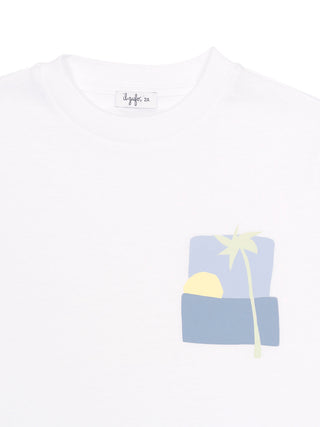 T-Shirt mit Palmen-Print - Weiß