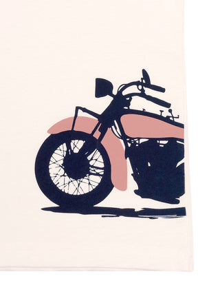 T-Shirt mit Motorrad-Print - Weiß