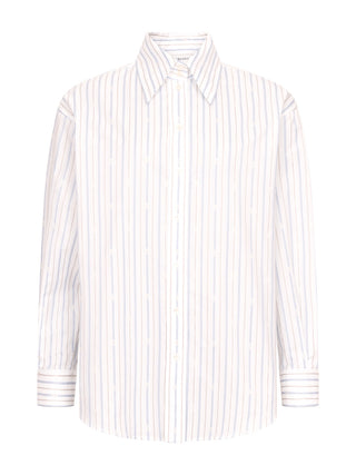 Gestreiftes Popeline-Shirt mit Totenköpfen