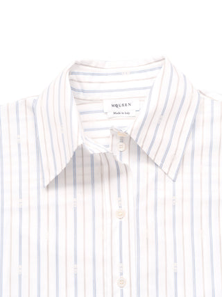 Gestreiftes Popeline-Shirt mit Totenköpfen