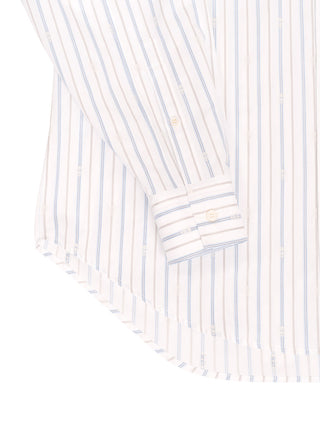 Gestreiftes Popeline-Shirt mit Totenköpfen
