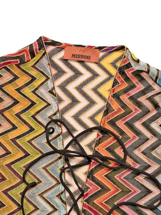 Langer Kaftan im Zickzack-Muster