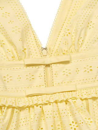 Broderie Minikleid mit Schleifendetails