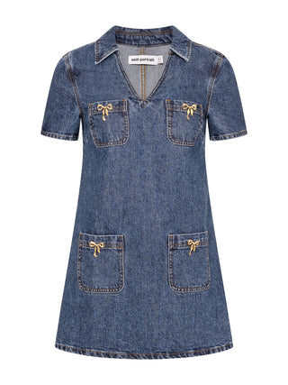 Minikleid aus Jeans mit aufgesetzten Taschen