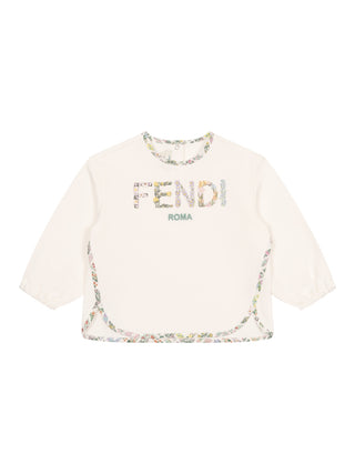 Sweatshirt mit floralen Motiven - Weiß