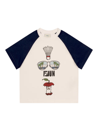 T-Shirt mit Motiv-Print - Weiß