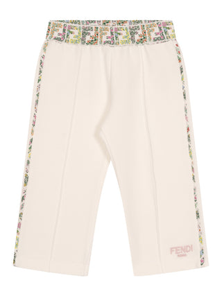 Sweathose mit floralen Motiven - Weiß