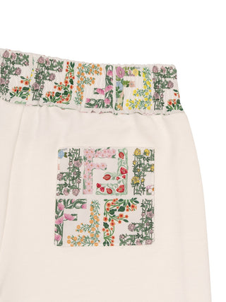 Sweathose mit floralen Motiven - Weiß