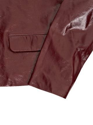 Jacke in Lederoptik - Burgunder