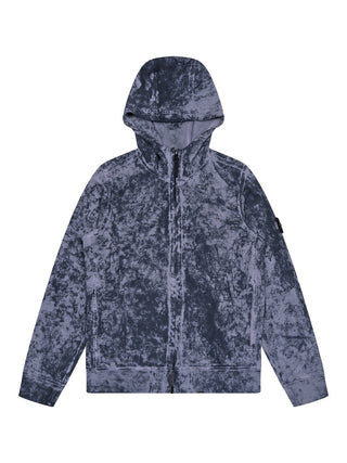 Hoodie Sweatjacke mit Print - Blau