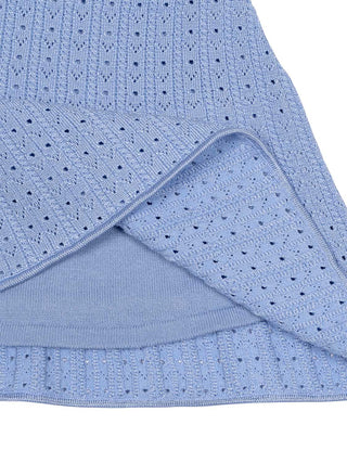 Pointelle-Rock mit Ziertaschen - Blau