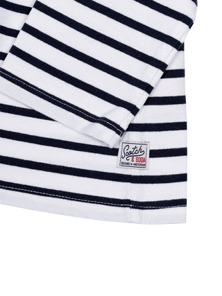 Gestreiftes Langarm-T-Shirt - Navy/Weiß