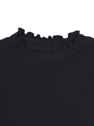 Geripptes Langarmshirt aus Bio-Baumwolle - Schwarz