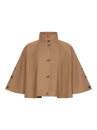 Kurzes Cape aus wasserabweisender Gabardine
