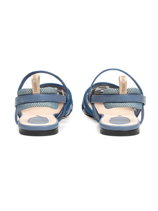Flache Slingback aus Mesh mit FF-Stickerei