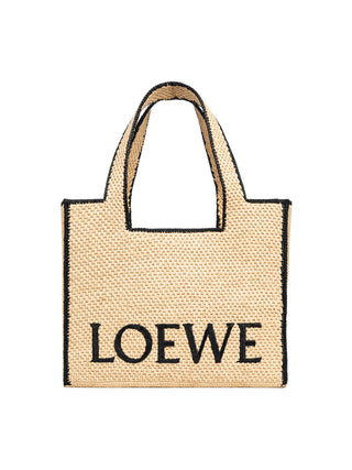 Große Font Tote aus Bast