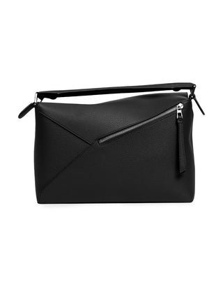 Große Puzzle Edge Tasche aus genarbtem Kalbsleder - Schwarz