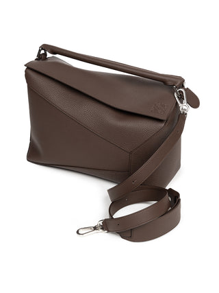 Große Puzzle Edge Tasche aus genarbten Kalbsleder - Braun