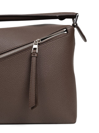 Große Puzzle Edge Tasche aus genarbten Kalbsleder - Braun