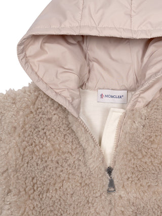 Kapuzenpullover aus Teddy mit Reißverschluss - Beige