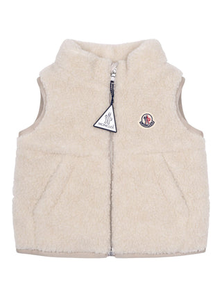Ernst Daunenweste aus Teddystoff - Hellbeige
