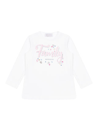 Disney x Monnalisa – T-Shirt mit Family Stitch-Print - Weiß