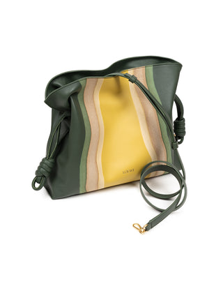 Mittelgroße Flamenco Clutch Landscape aus Nappa-Kalbsleder