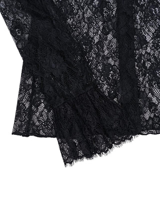 Florale Bluse aus Spitzenjaquard