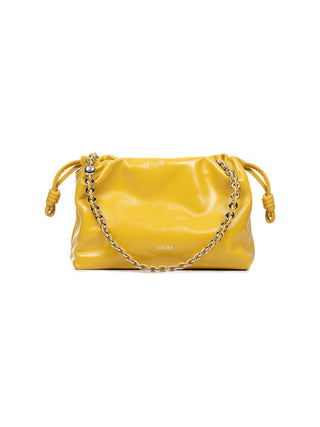 Mittelgroße Flamenco Tasche aus lackiertem Nappa-Lammleder