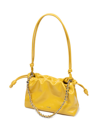 Mittelgroße Flamenco Tasche aus lackiertem Nappa-Lammleder