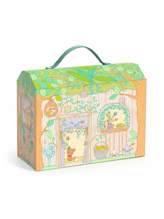 Tinyly: Sylvia & Fox Haus - Puppenhaus mit 2 Figuren im Koffer