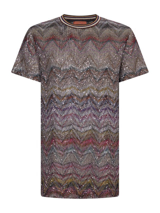Kurzarm Kleid mit Chevron-Muster