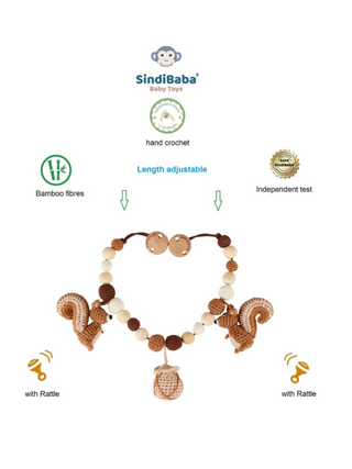 Kinderwagenkette Eichhörnchen Nutty aus Bio-Baumwolle