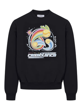 Manga Tennisball Sweatshirt in Schwarz
