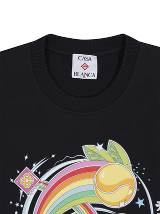 Manga Tennisball Sweatshirt in Schwarz