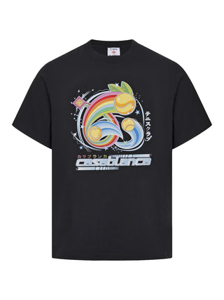 Manga Tennisball T-Shirt in Schwarz