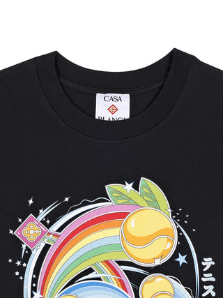 Manga Tennisball T-Shirt in Schwarz