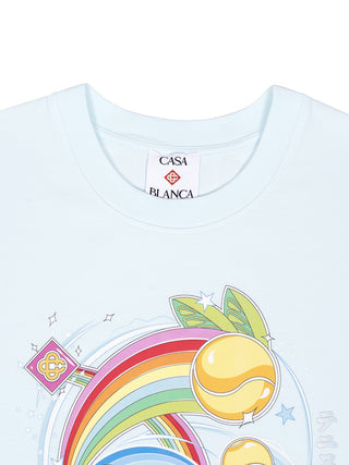 Manga Tennisball T-Shirt in Hellblau
