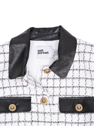 Tweed-Kleid mit farblich abgesetzten Taschen