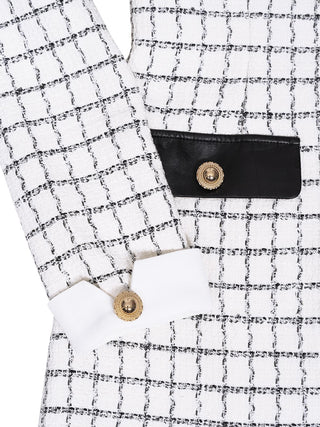 Tweed-Kleid mit farblich abgesetzten Taschen